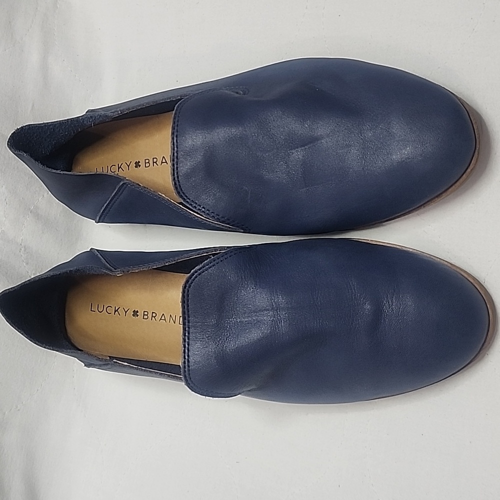 Lucky Brand Navy Soft Leather Women's Loafers Sz 7